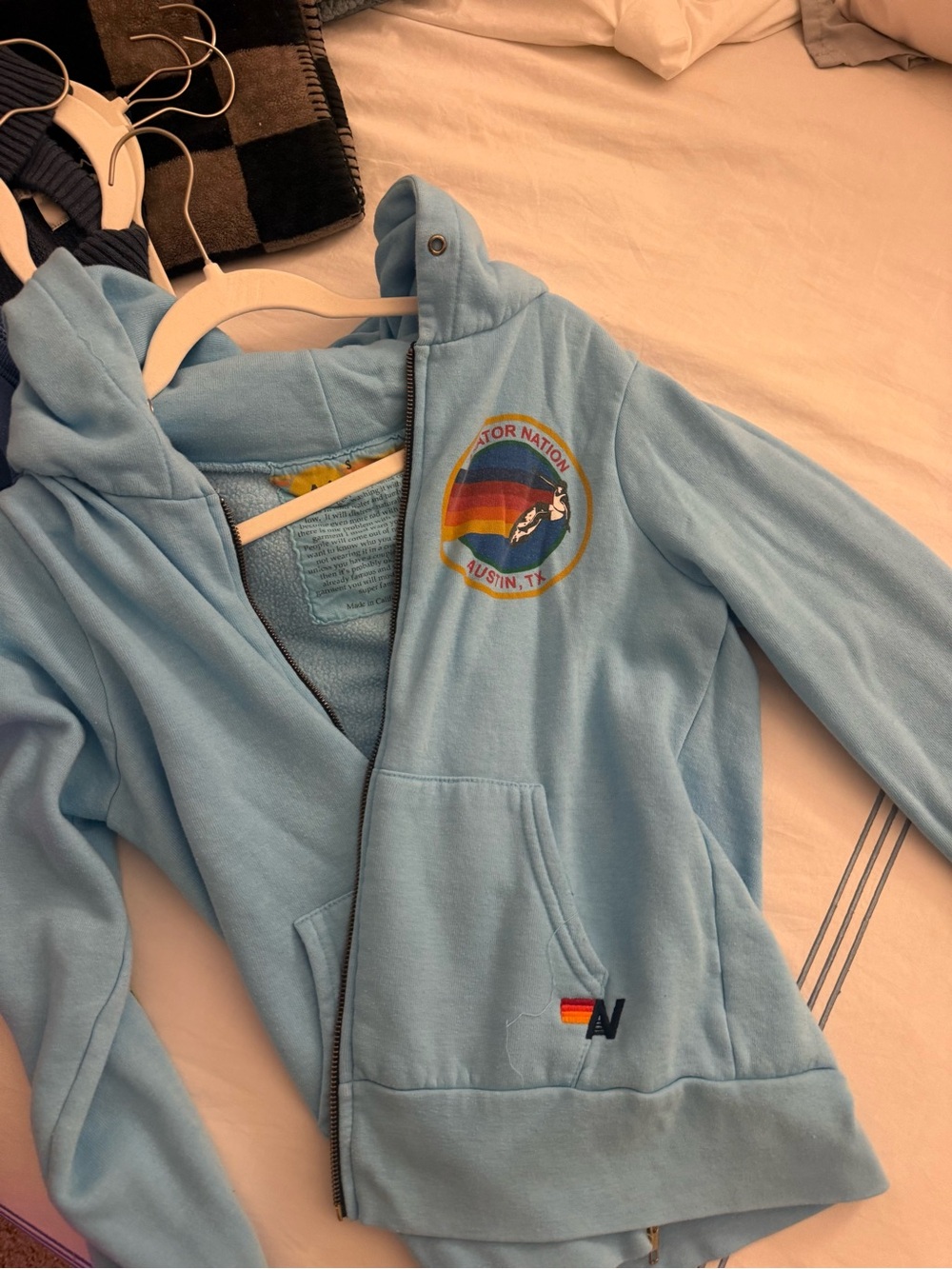 Light Blue Hoodie aviator nation